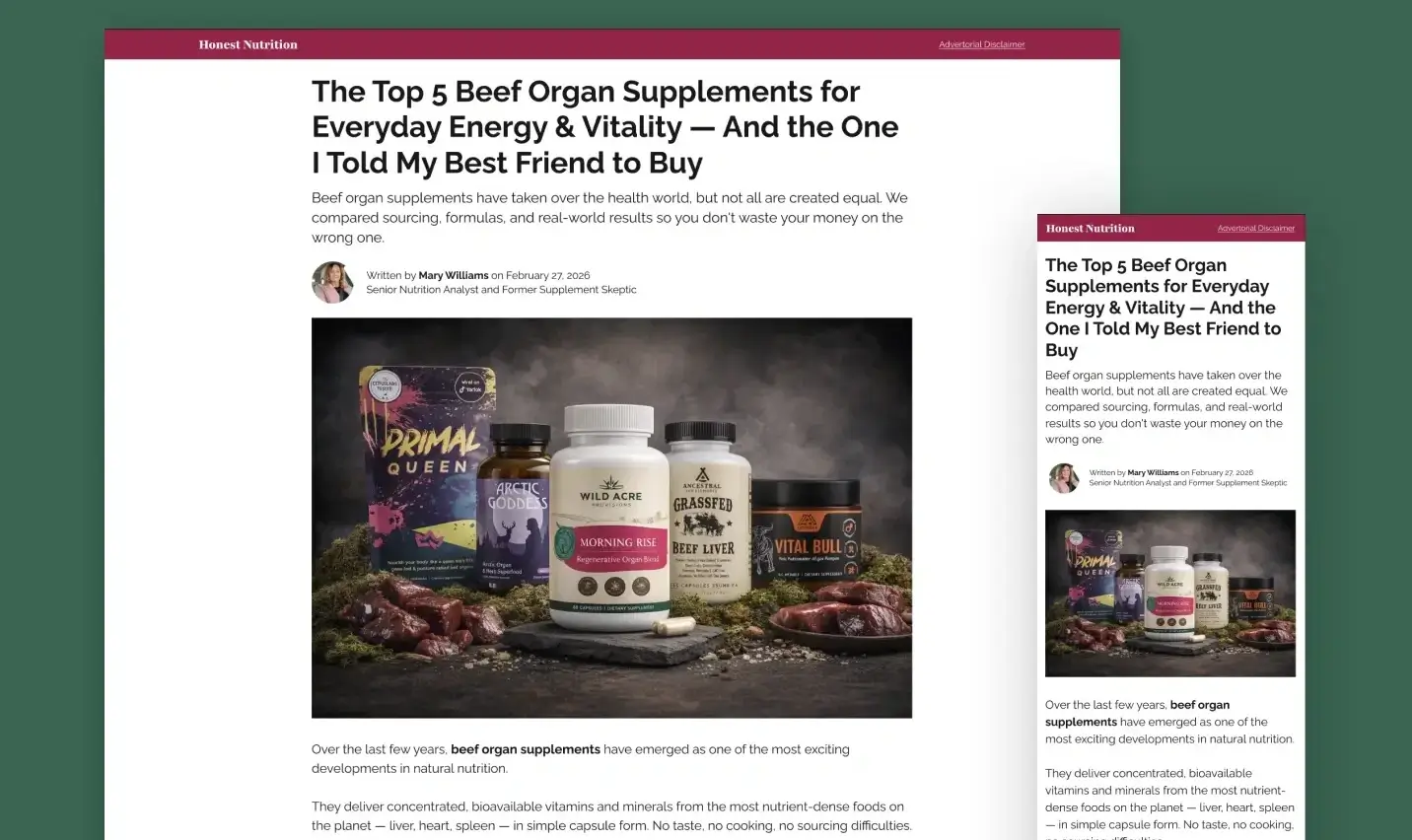 Advertorial example